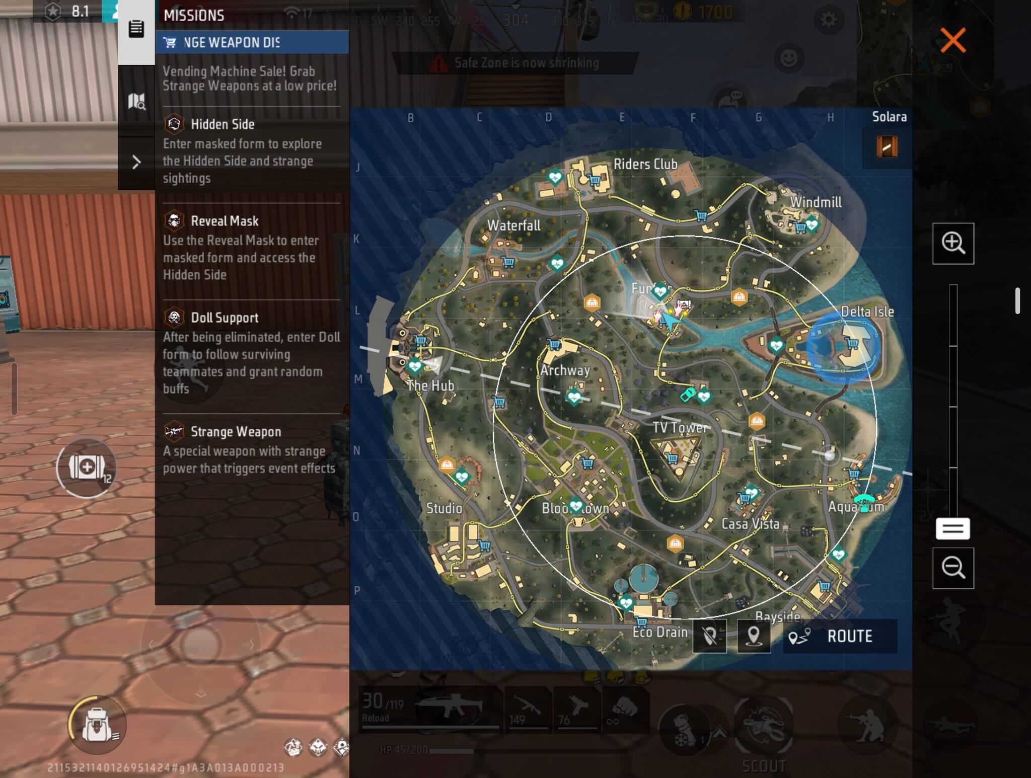 Solara map and Hidden Side mission information