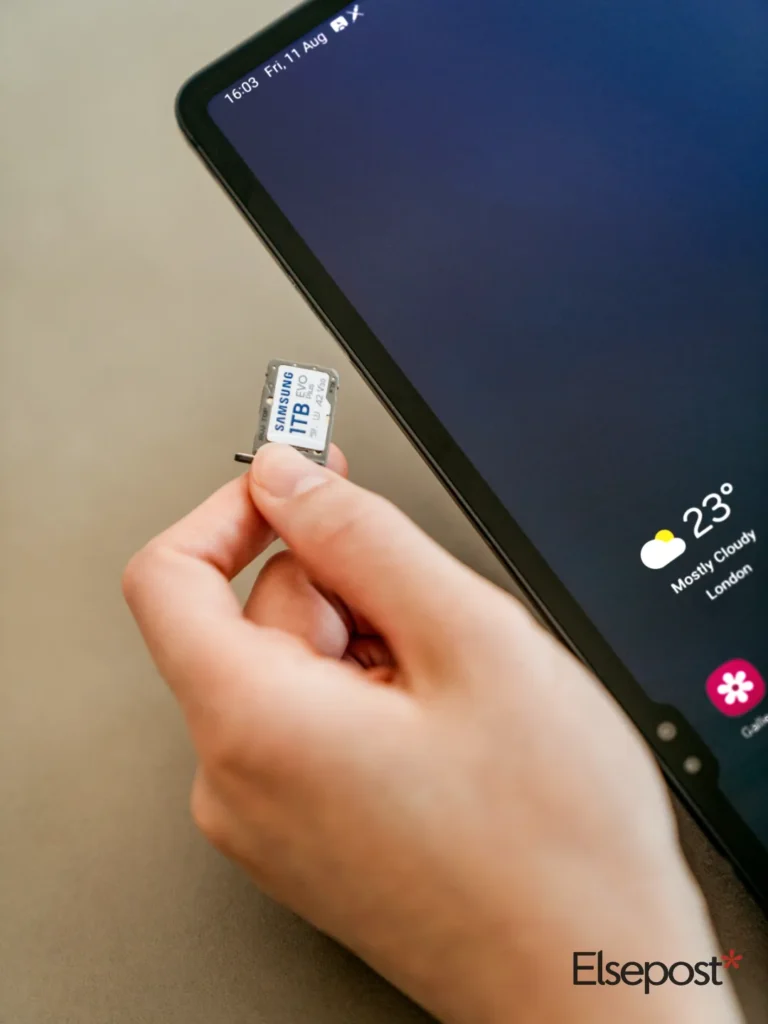 hand holding a tiny micro device for Activate eSIM in India