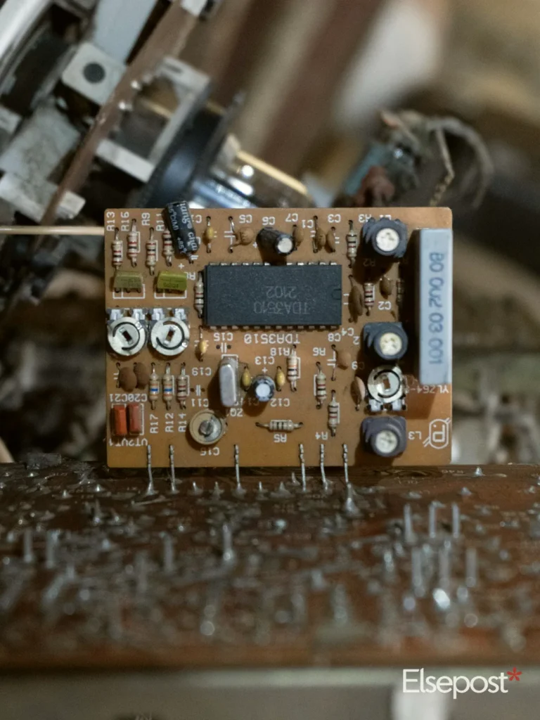 Old circuit board close up, a reminder to dispose old electronics responsibly