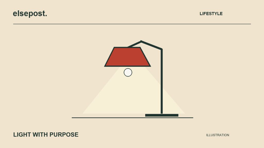 Illustration of a lamp casting light onto a surface