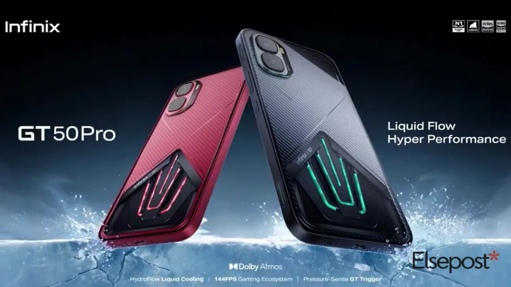 Infinix GT 50 Pro in red and black, official promotional image for the Infinix GT 50 Pro launch