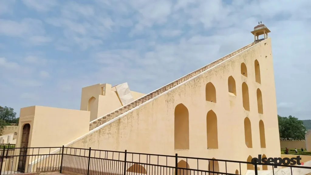 The giant sundial staircase of the Samrat Yantra at Jantar Mantar, Jaipur