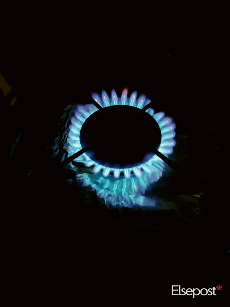 Blue gas stove flame, used for LPG cylinder booking rules